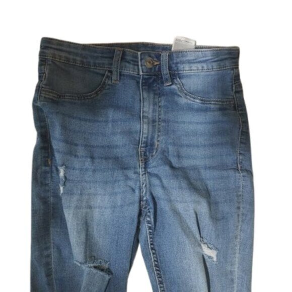 Destroyed Style Skinny Blue Jeans Size 4 - Picture 2 of 4